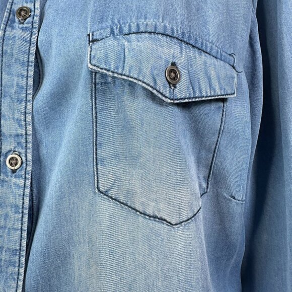 C est. 1946 Blue Chambray Button Down Shirt 18/20W. Oh So Comfy! - Picture 8 of 12